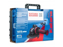Углошлифмашина аккумуляторная Katana BAG8080 (21В, бесщеточн, рег. об., 125Х22 мм, SDS кожух, SDS гайка, без АКБ и ЗУ)
